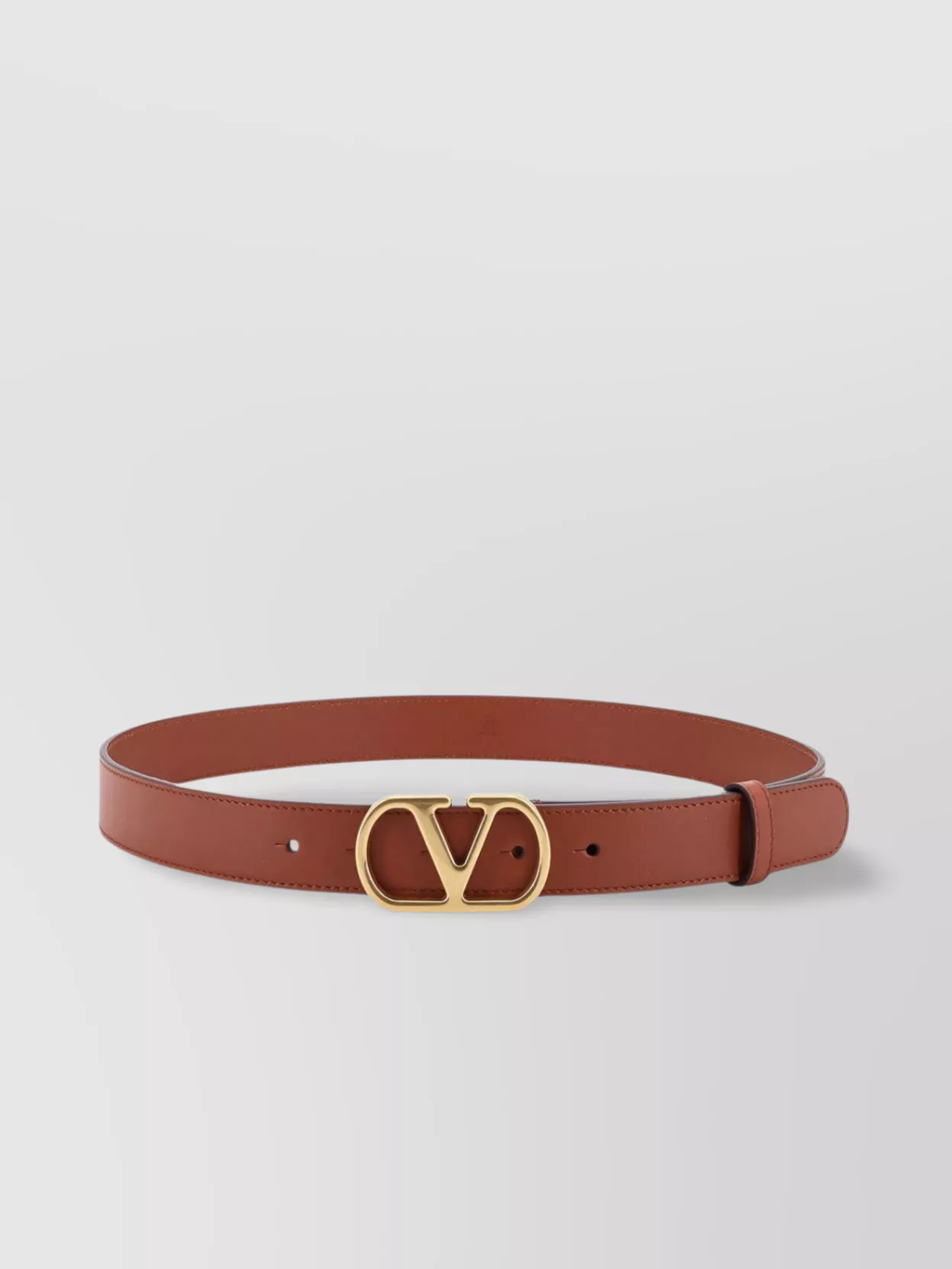 Valentino Garavani Leather Belt Adjustable Gold-tone Buckle