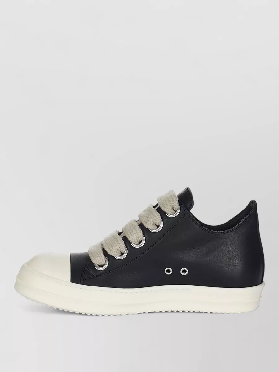 Rick Owens Low Sneakers Contrasting Sole Eyelet Detailing Rubber