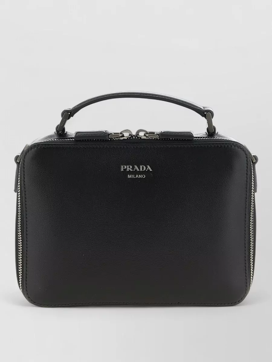 Prada leather crossbody clutch bag
