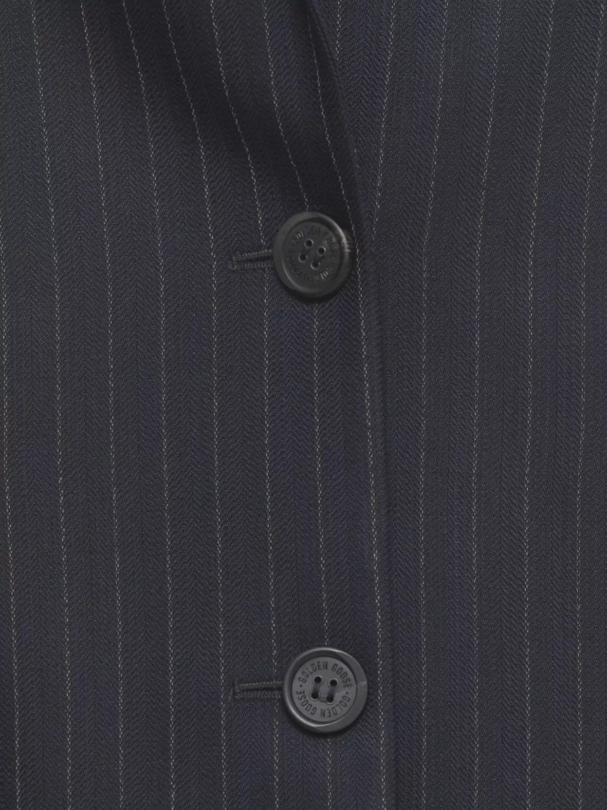 Golden Goose Tailored Pinstriped Wool Blazer Pockets