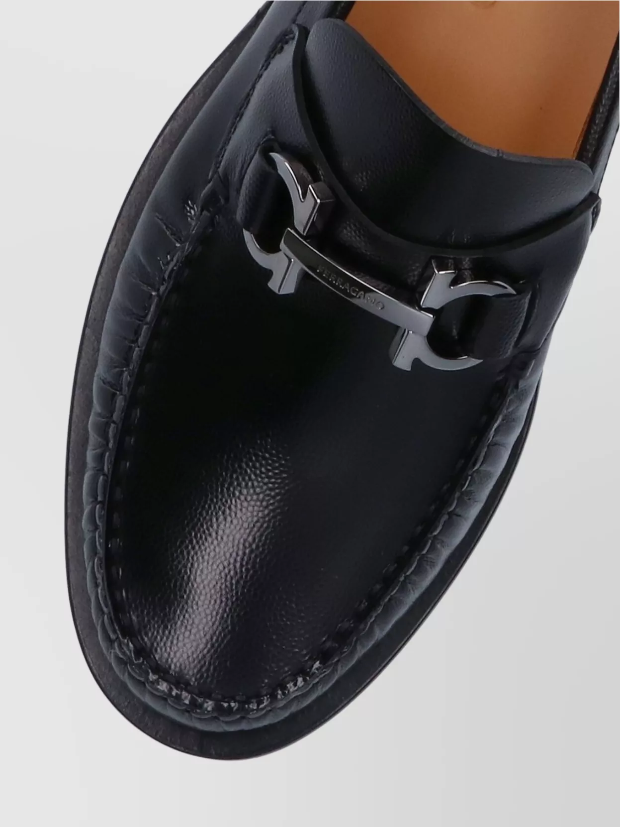 Ferragamo Loafers With Round Toe And Buckle Detail