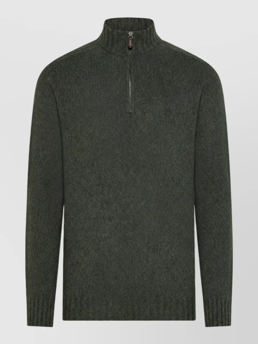 Seventy Venezia ribbed mock neck zip jumper