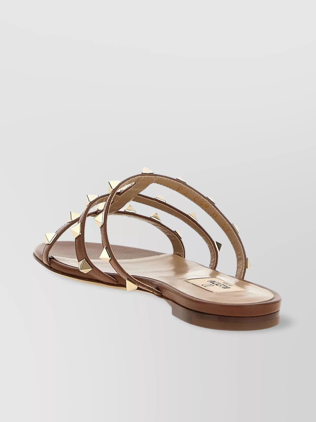 Valentino Rockstud Open Toe Flat Sole Sandals