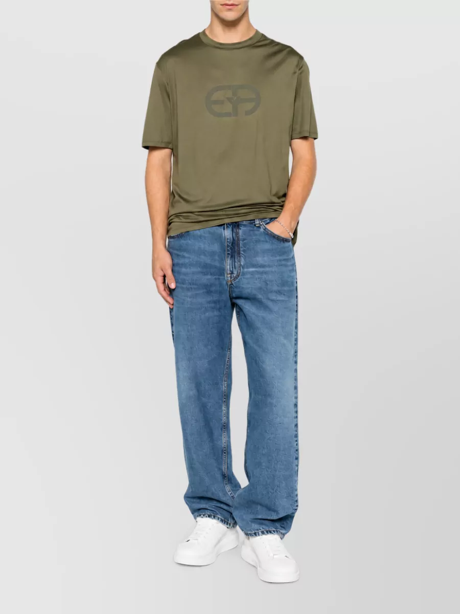 Emporio Armani Logo Print Crew Neck Short Sleeve T-Shirt