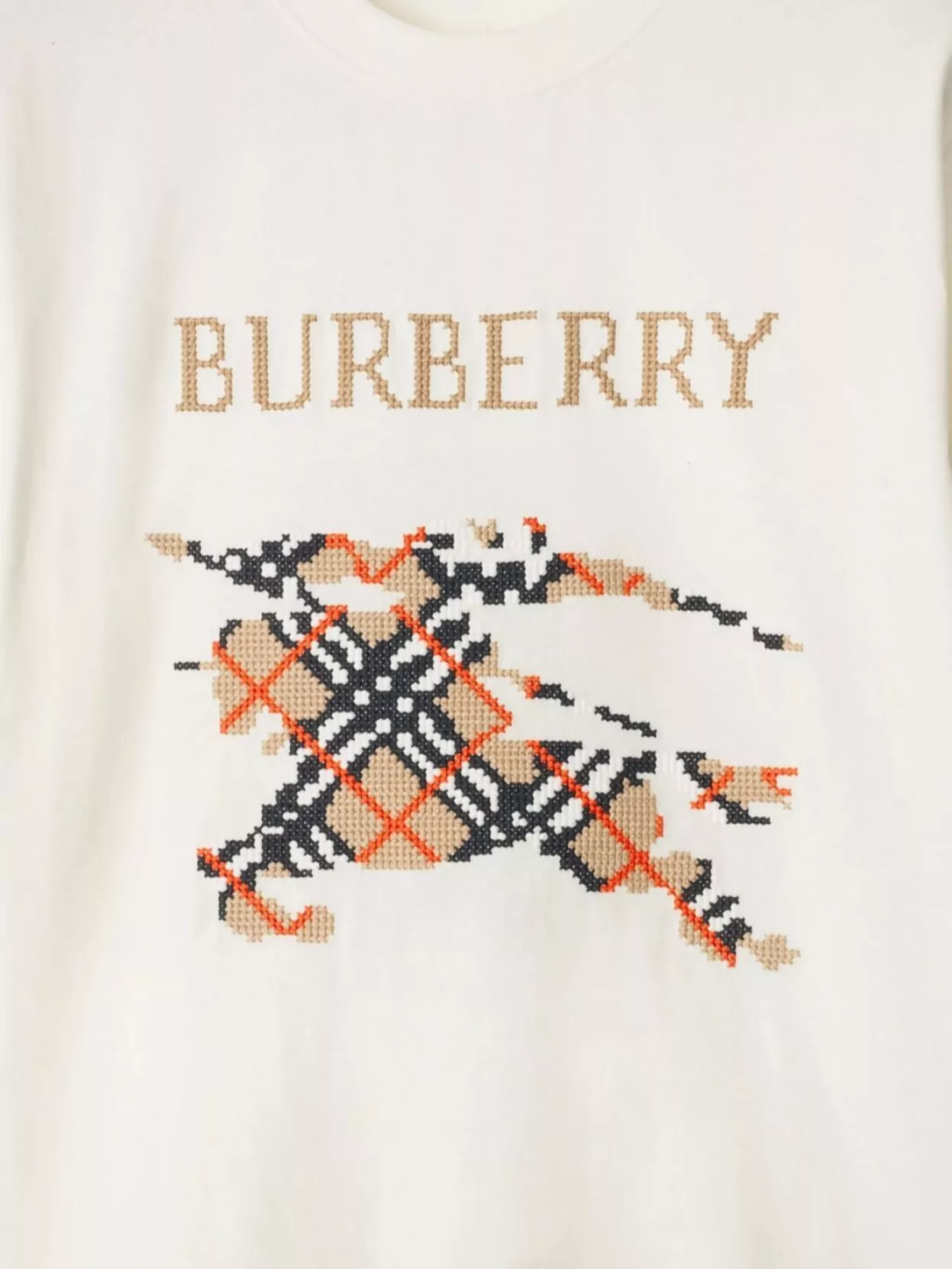 Burberry Cross Stitch Cotton T-Shirt