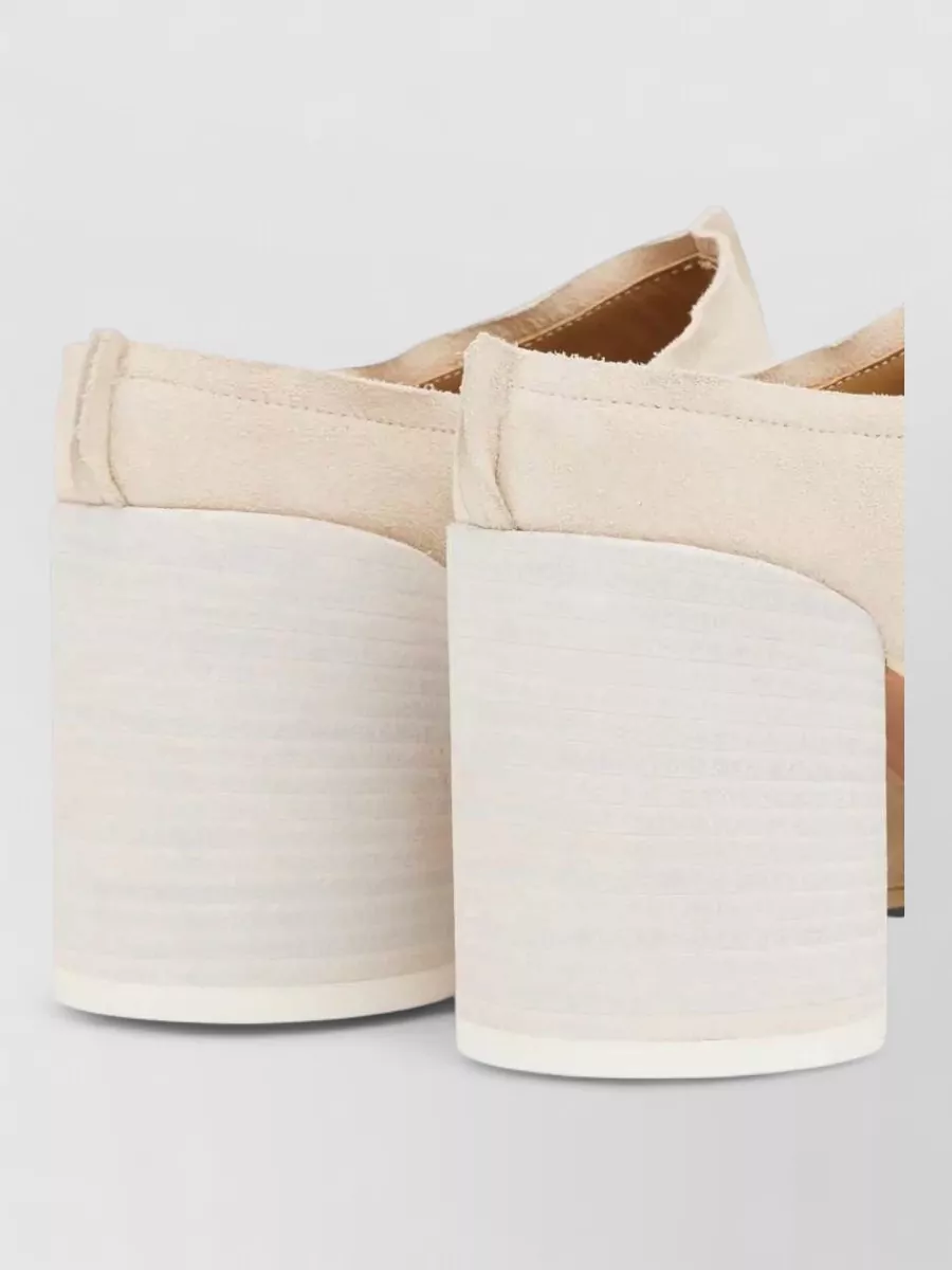 Mm6 Maison Margiela Leather Block Heel Mules