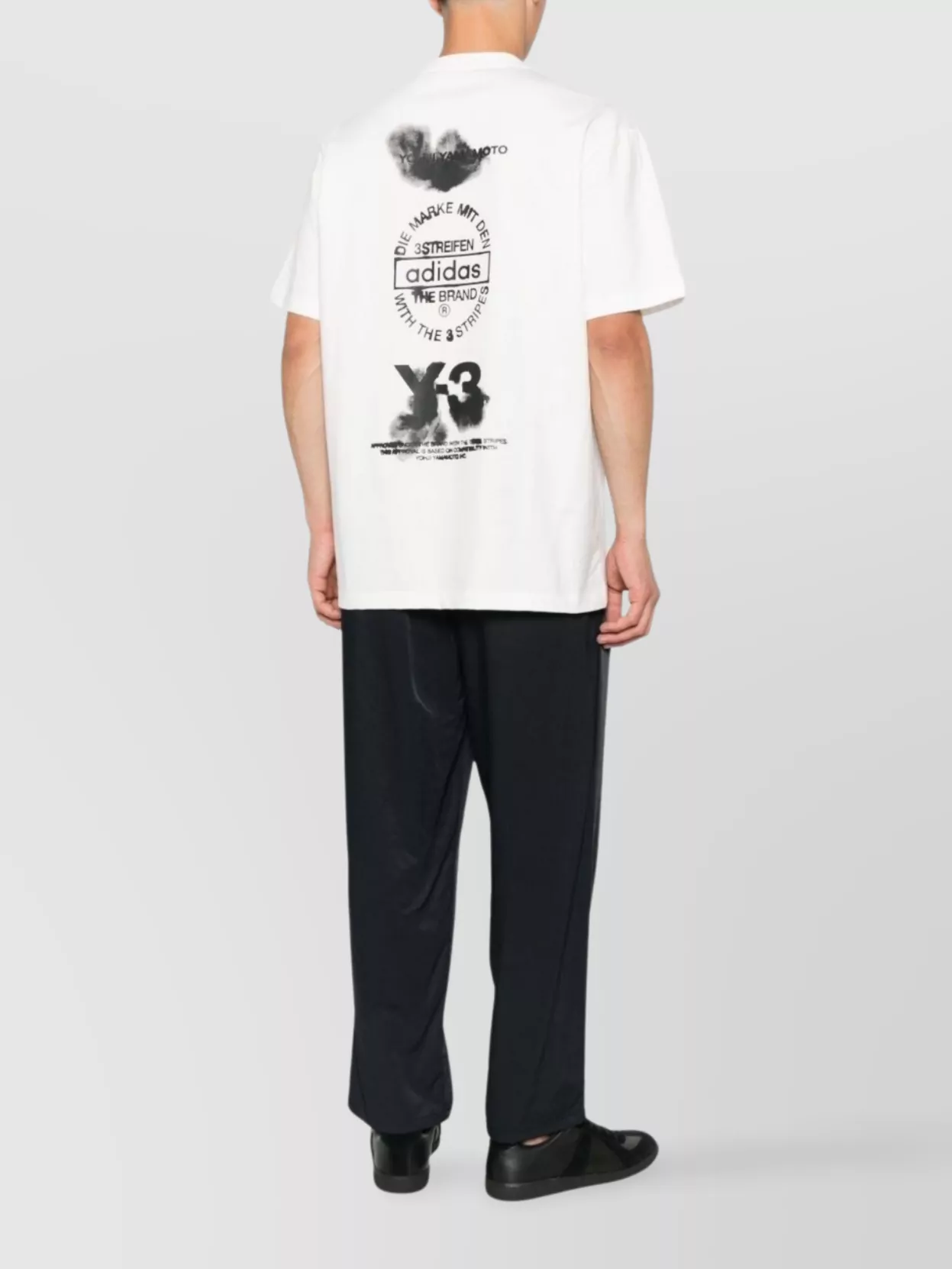 Y-3 Cotton Crew Neck T-shirt With Graphic Print In White