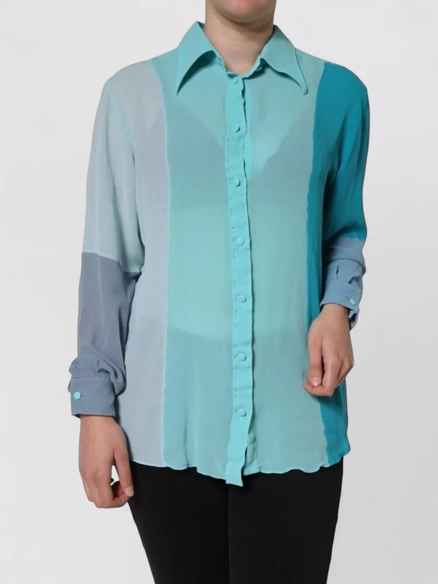 Dolce&Gabbana silk long-sleeve button blouse