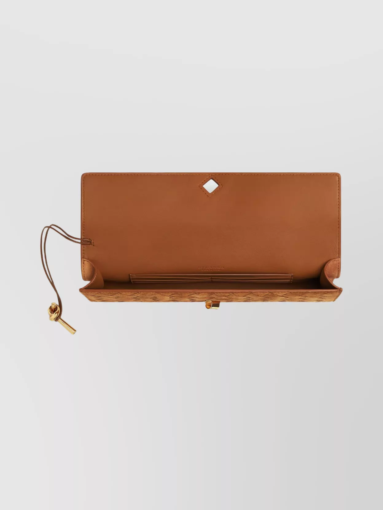 Bottega Veneta Intrecciato Suede Clutch Metal Handle