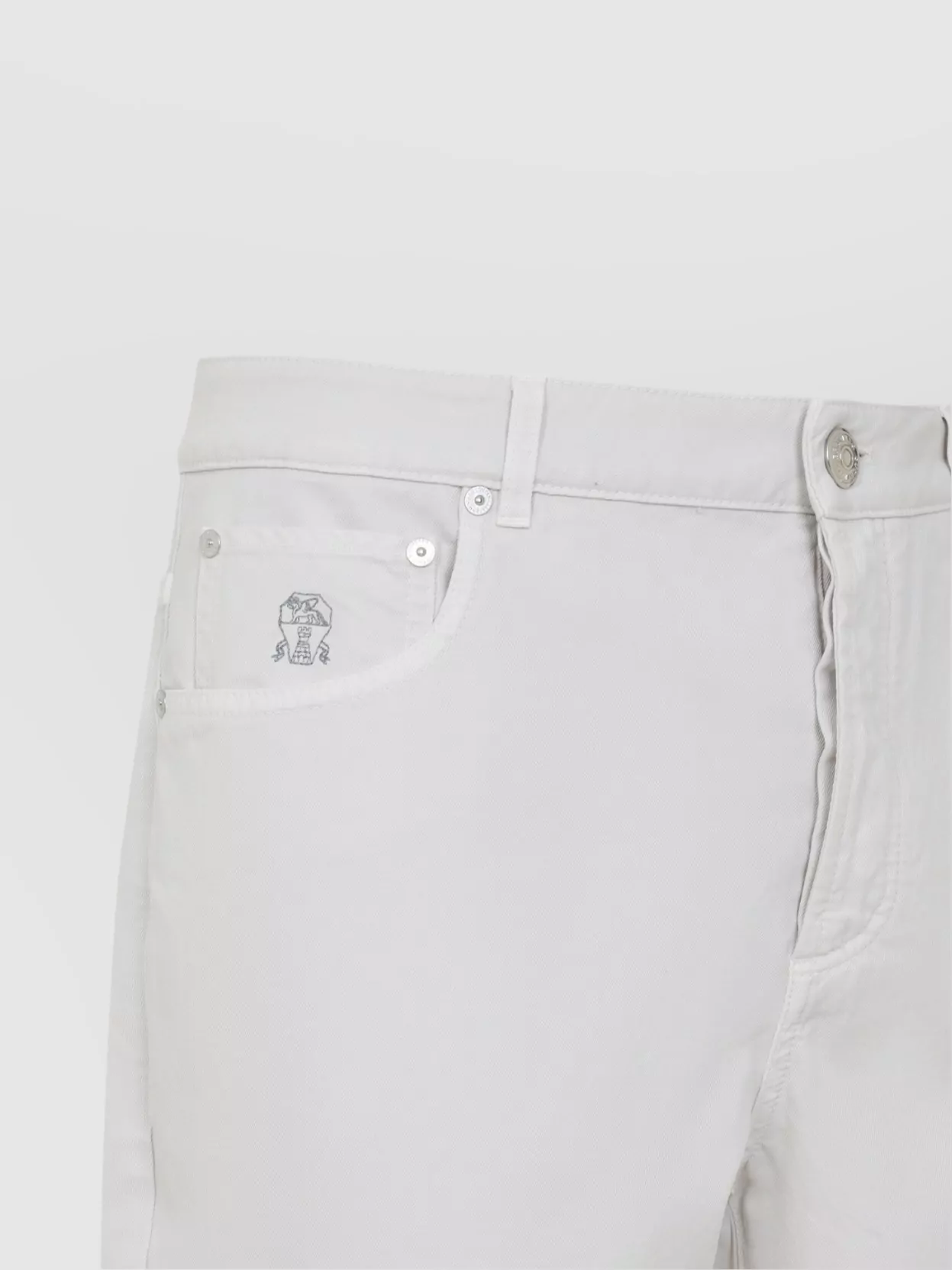 Brunello Cucinelli Cotton Jeans 5-pockets Construction In White