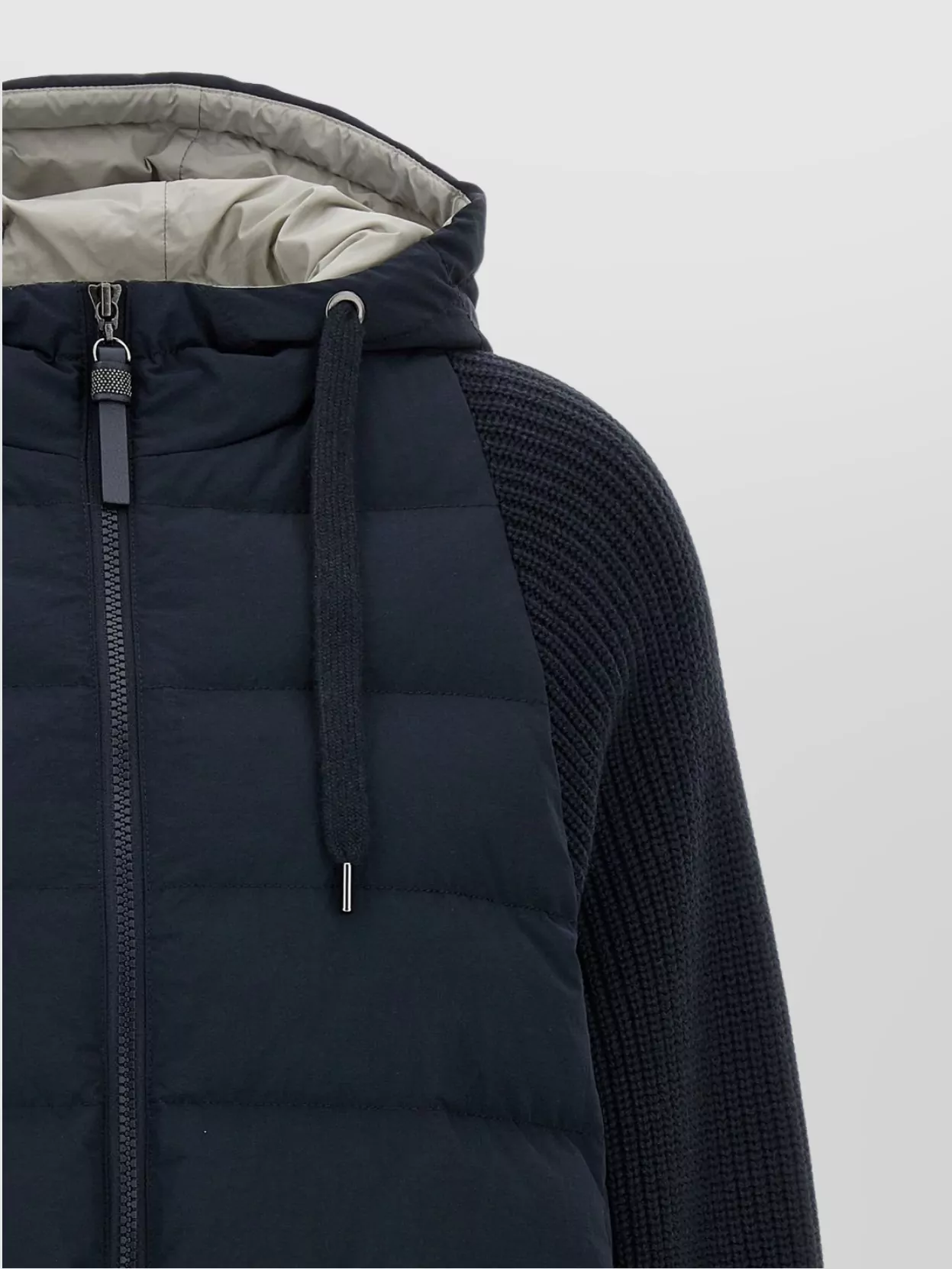 Brunello Cucinelli Quilted Puffer Jacket With Ribbed Sleeves