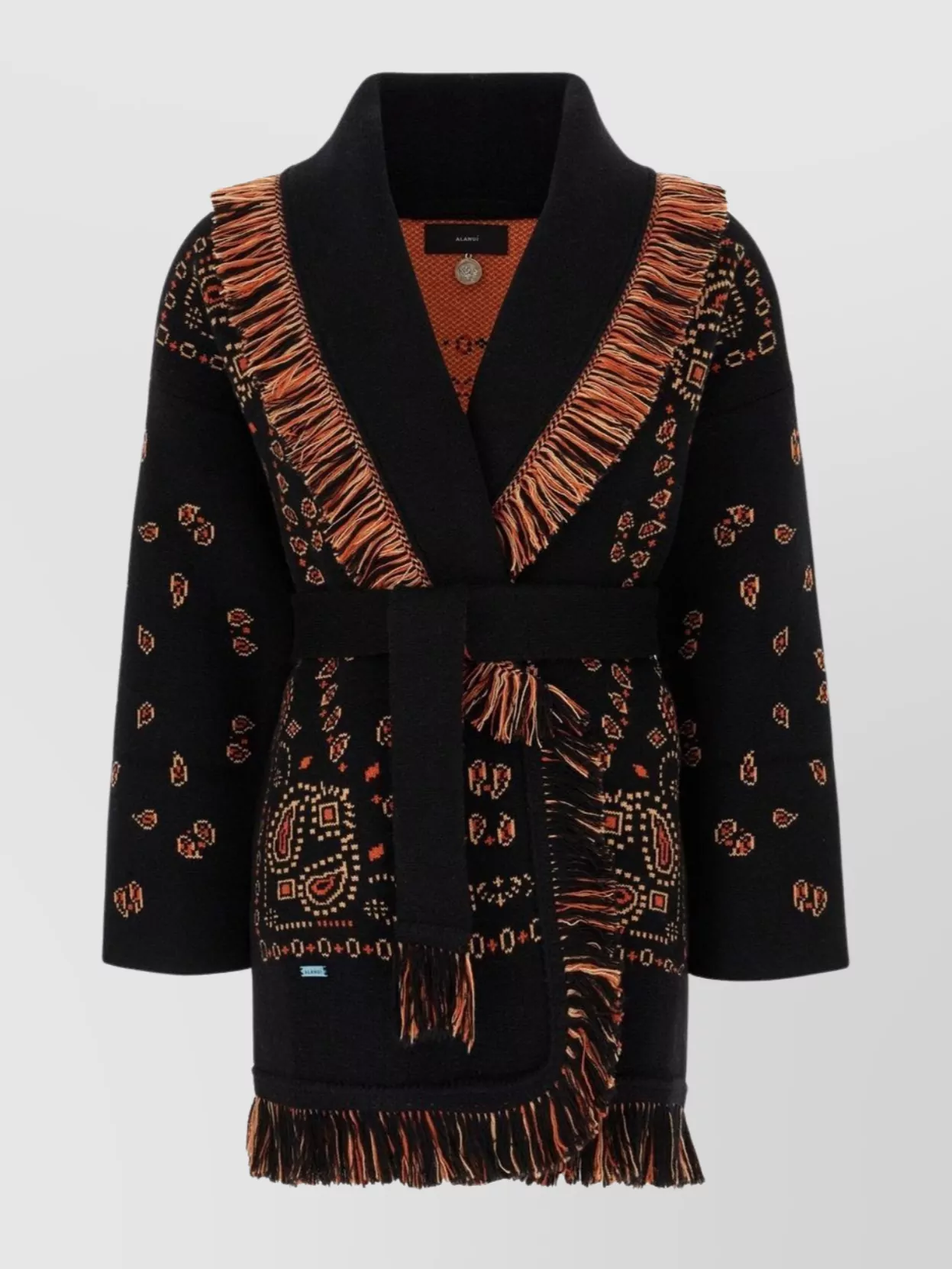 Alanui Cashmere Cardigan Featuring Detachable Belt In Black