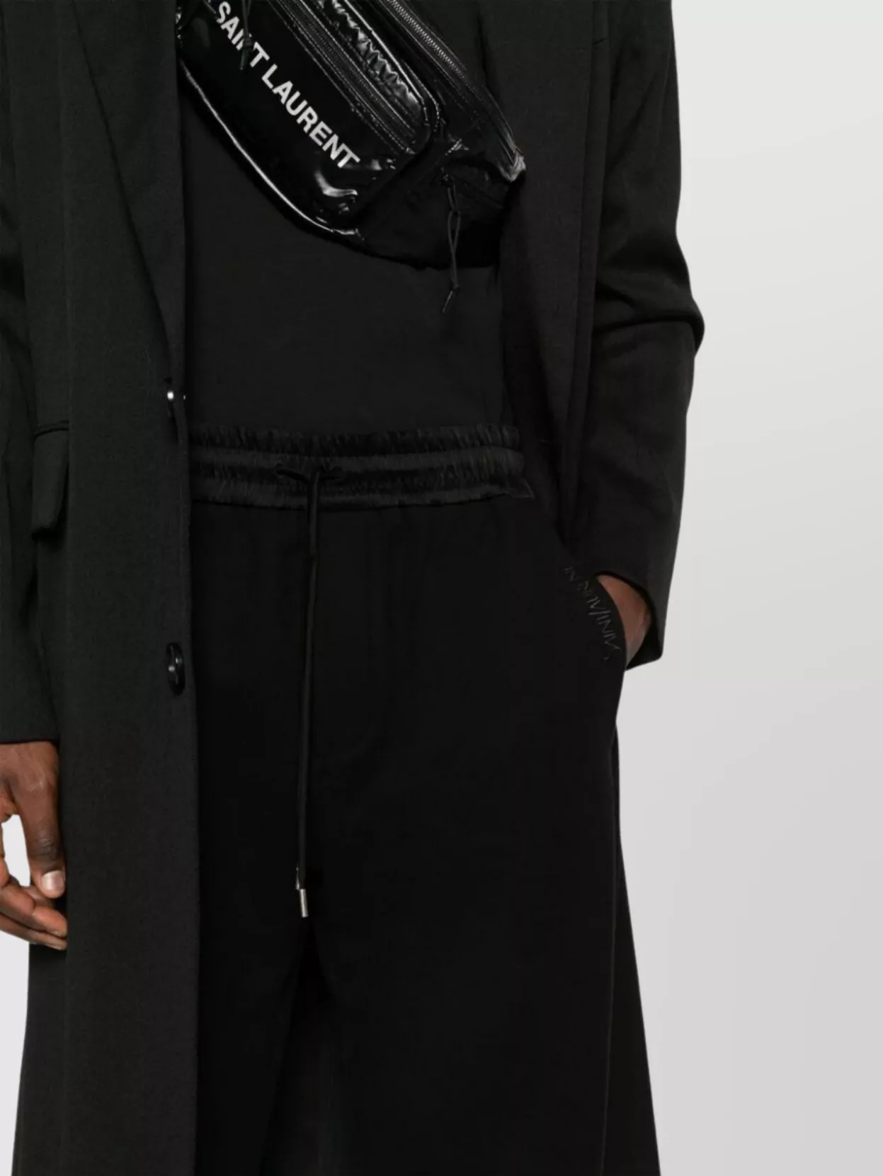 Saint Laurent Pantaloni Stile Tuta In Tessuto Garzato