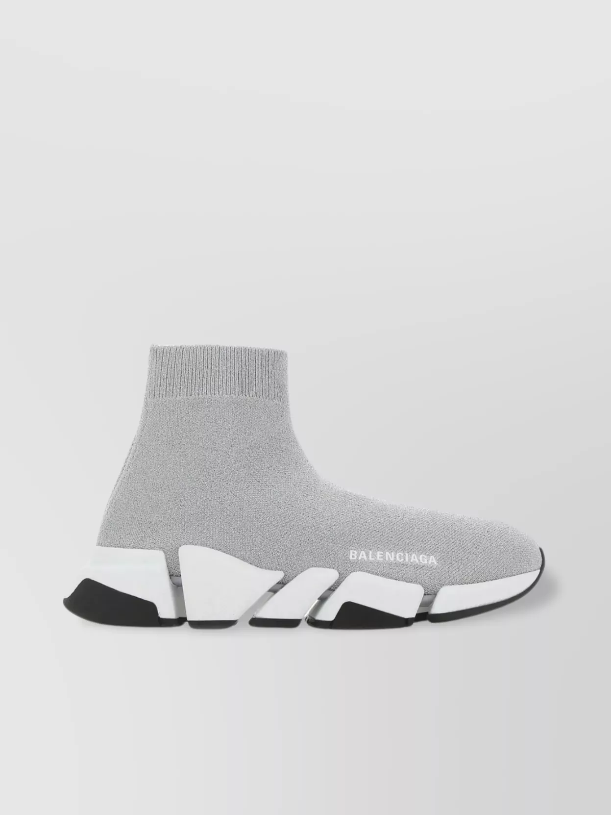 Shop Balenciaga High-top Stretch Nylon Sneakers In Grey