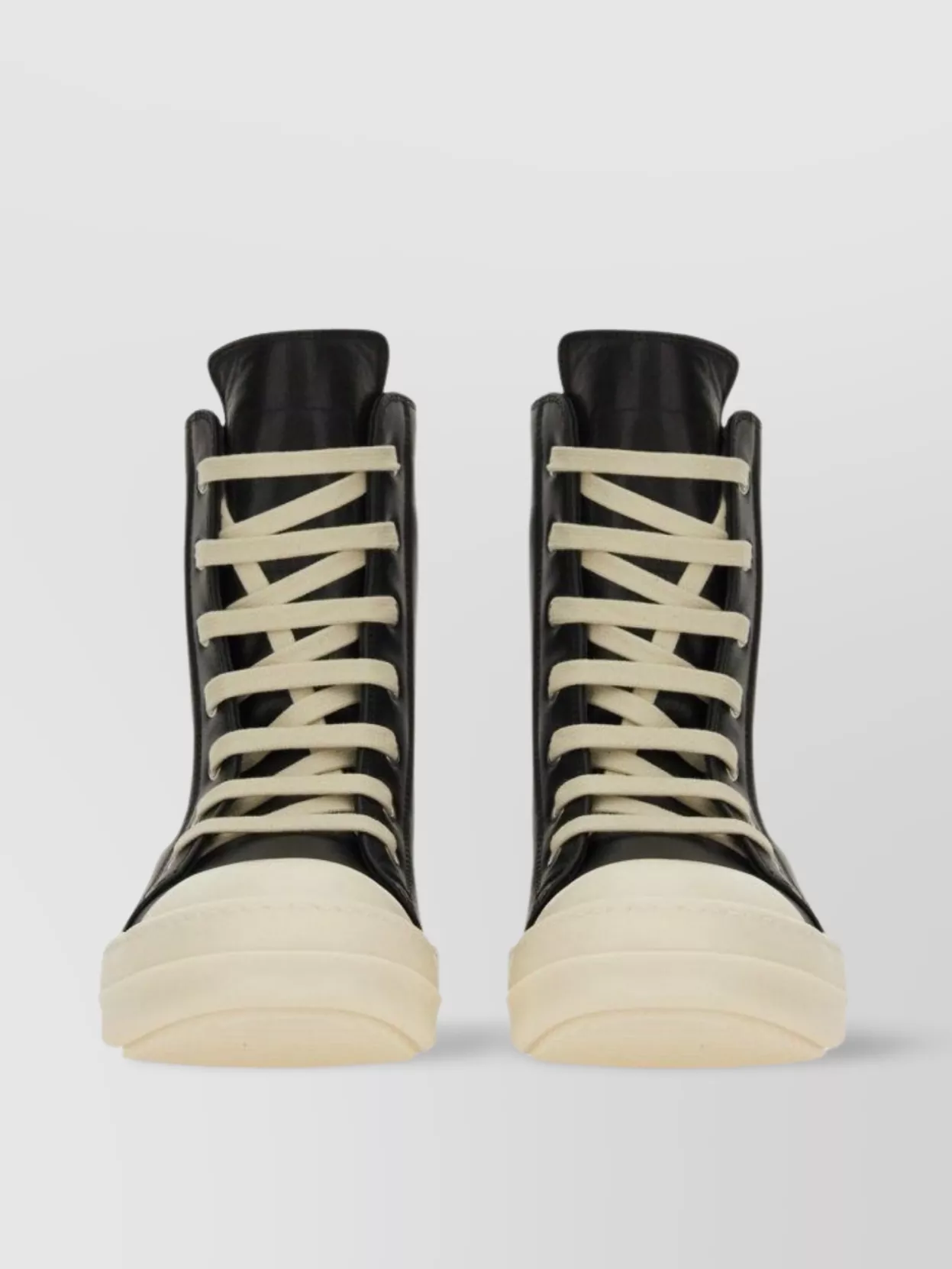 Rick Owens Leather High-Top Sneaker Contrast Sole