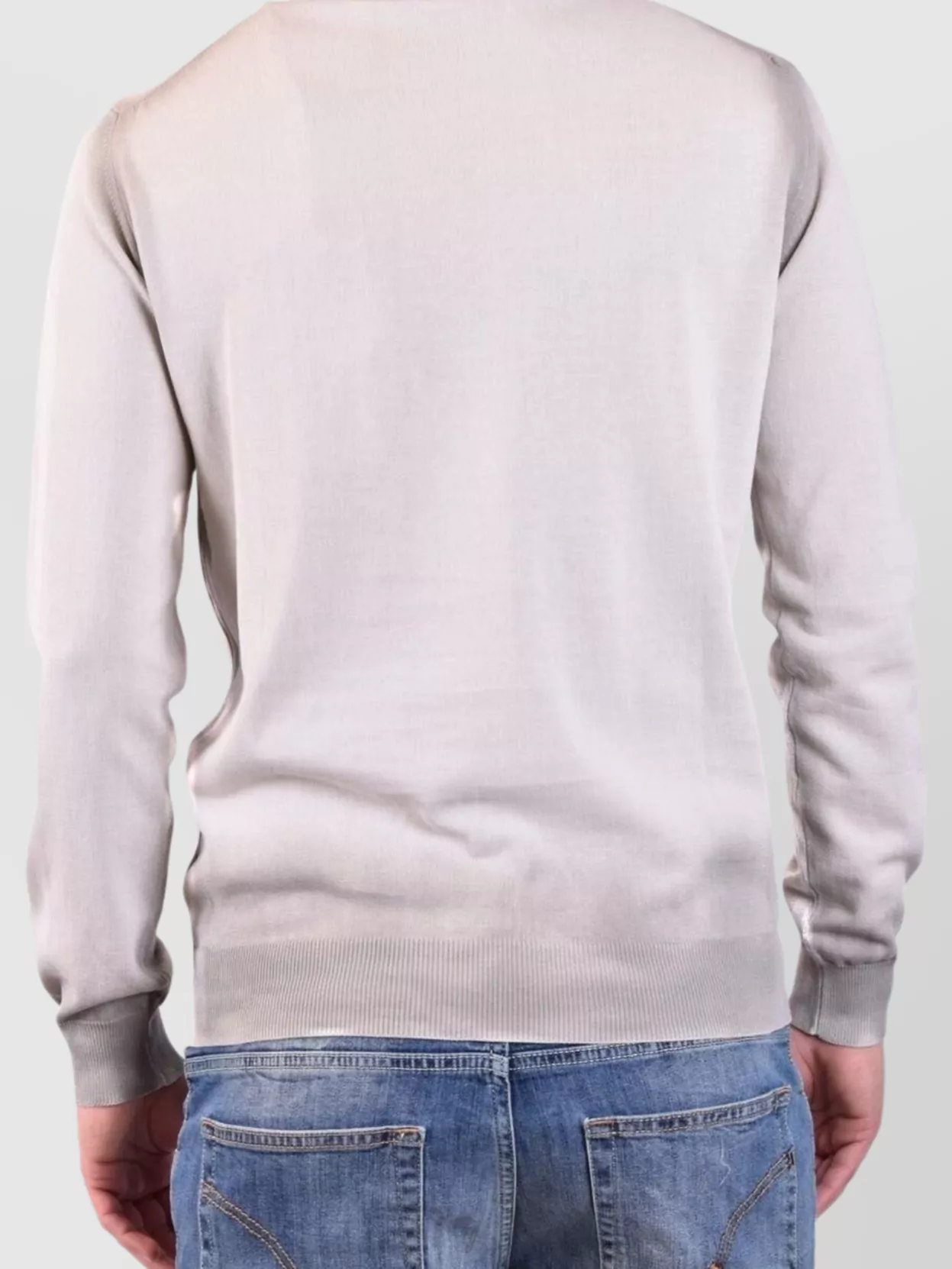 Dondup Crew Neck Long Sleeves Ribbed Cuffs