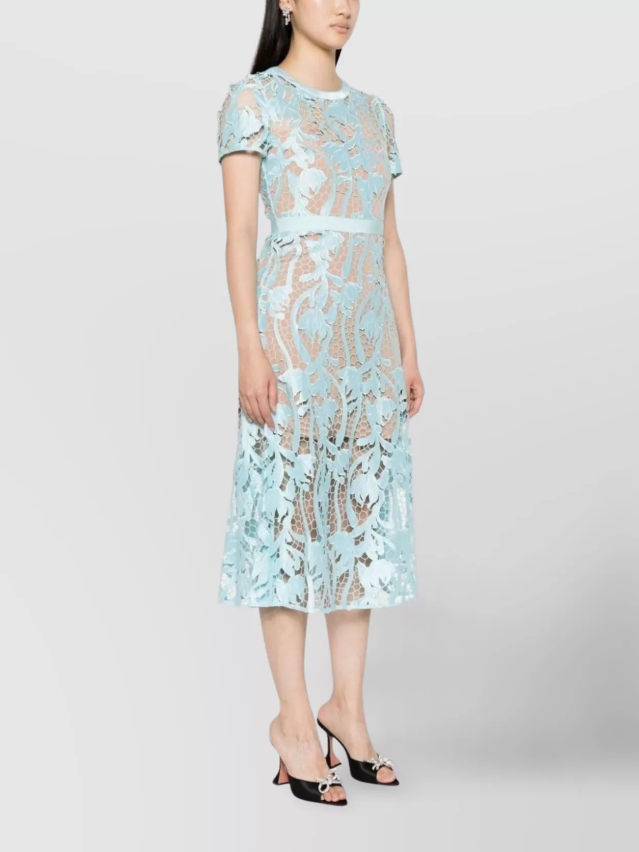 Self-Portrait Lace Flared Midi Dress