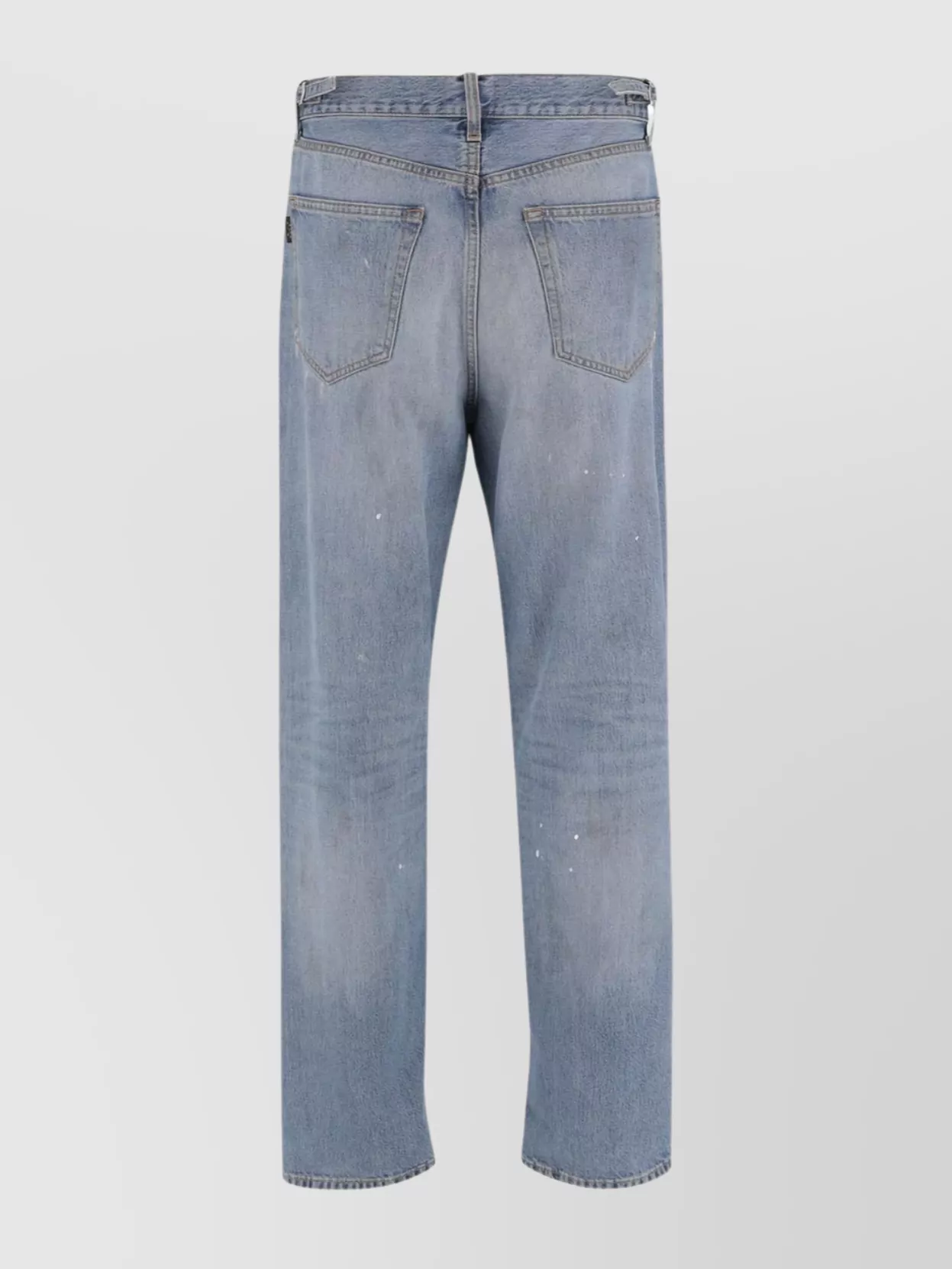 Haikure Faded Denim Trousers Featuring Distressed Finish