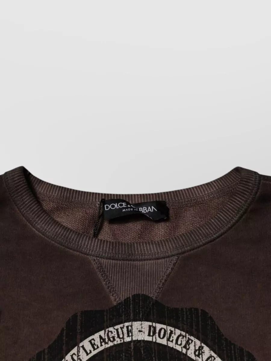 Dolce&Gabbana Cotton Logo Print Crew Neck Sweatshirt