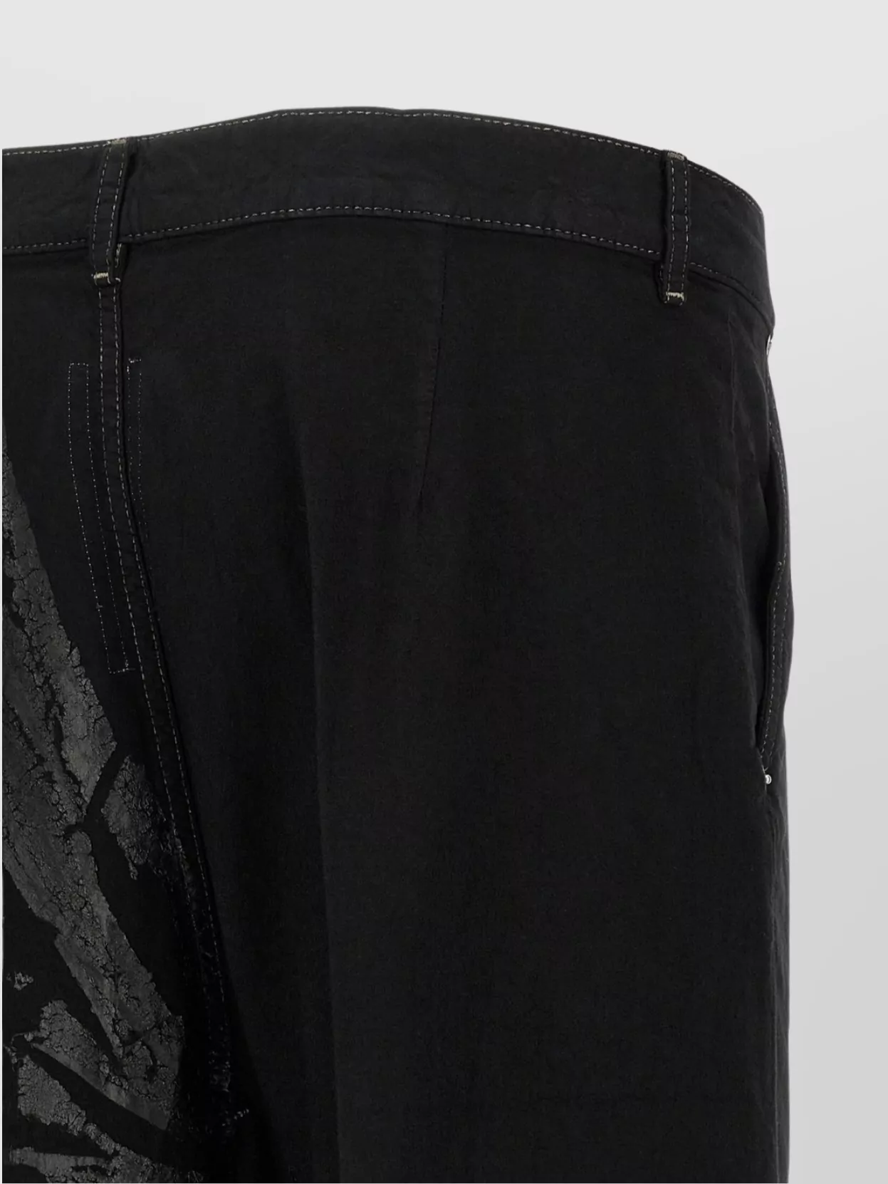 Rick Owens Wide Leg Trousers Featuring Frayed Edges In Black