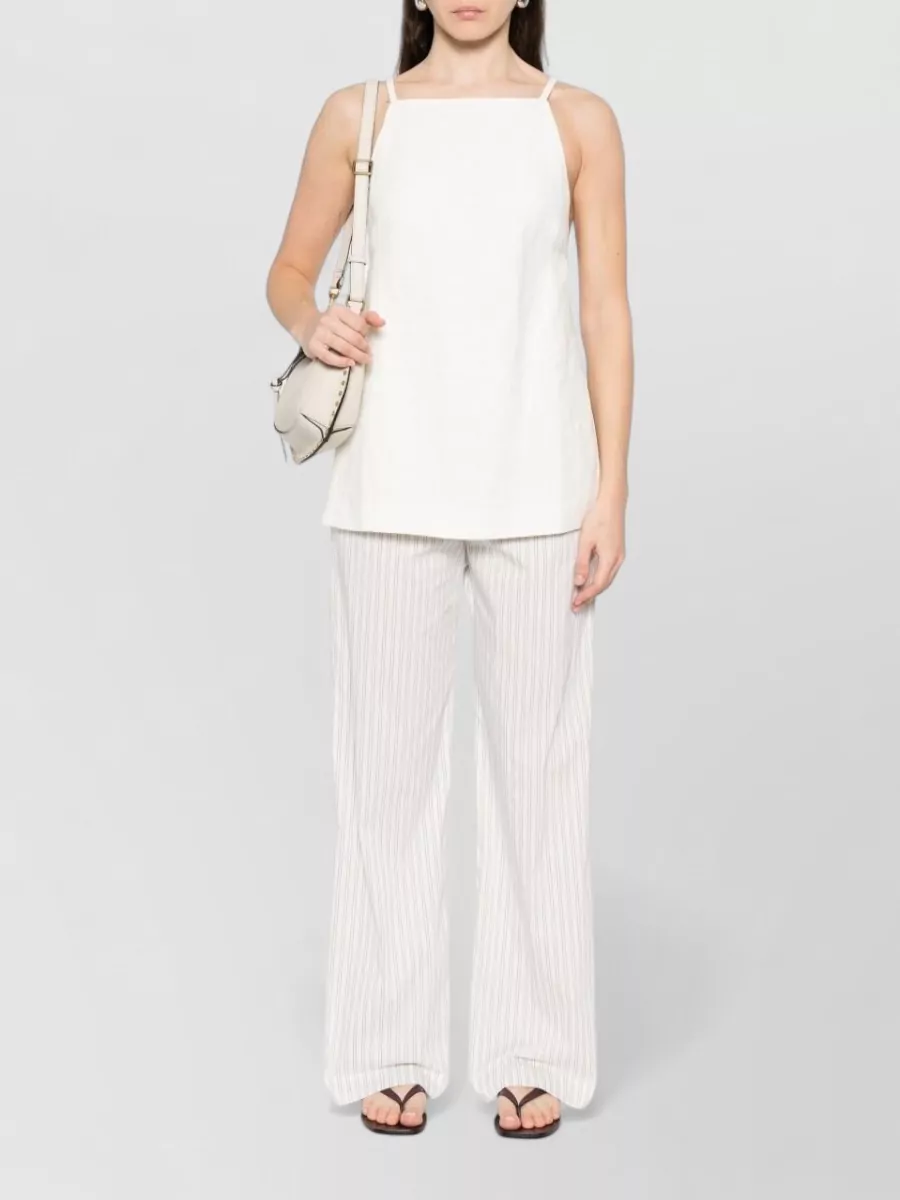 Iro Lia Cotton Blend Striped Wide Leg Trousers