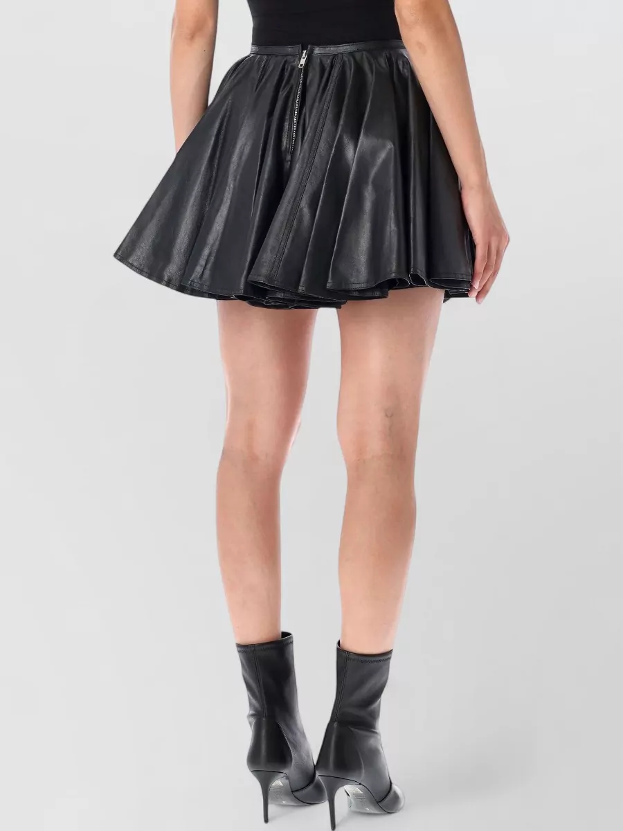 Haikure Leather Ziggy Wide Mini Skirt
