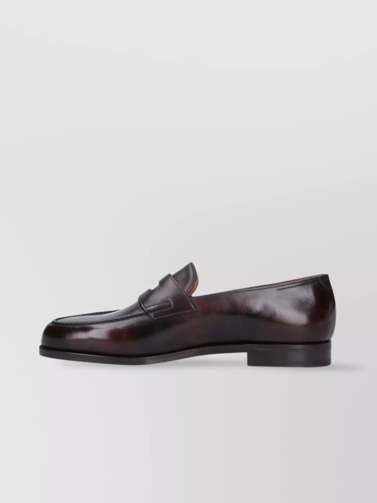 John Lobb Leather Loafers With Round Toe And Penny Strap