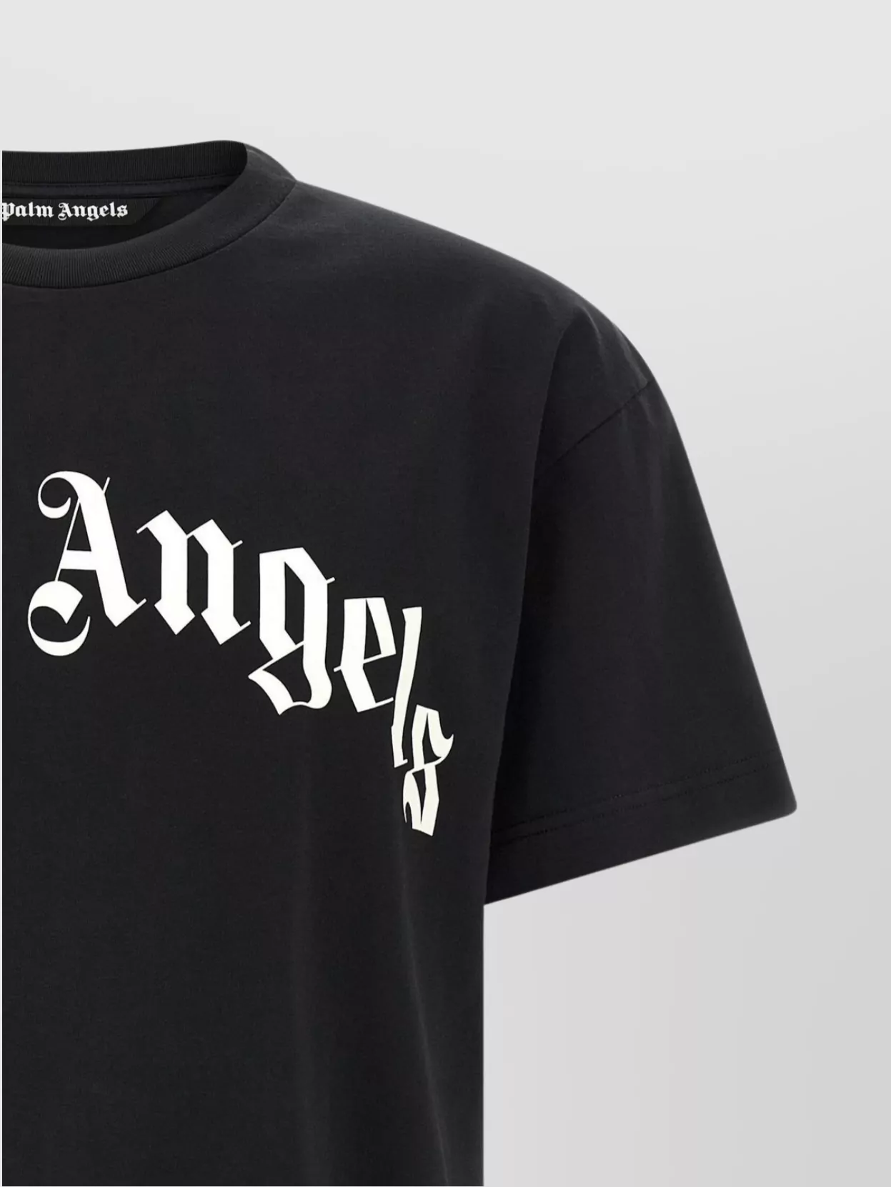 Palm Angels 'Curved Logo' T-Shirt Short Sleeves