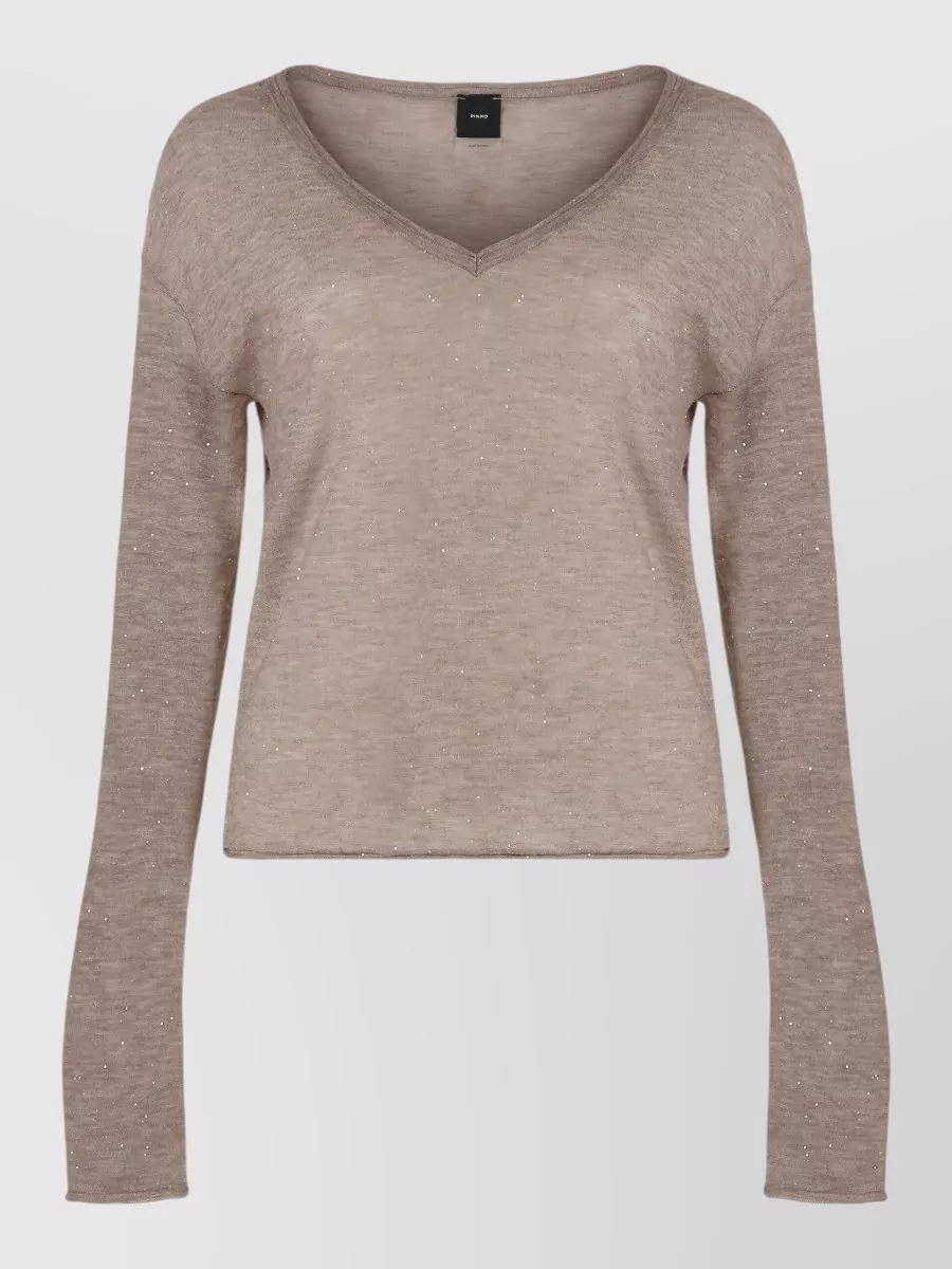 Pinko Ribbed sequin-embellished long-sleeve jumper