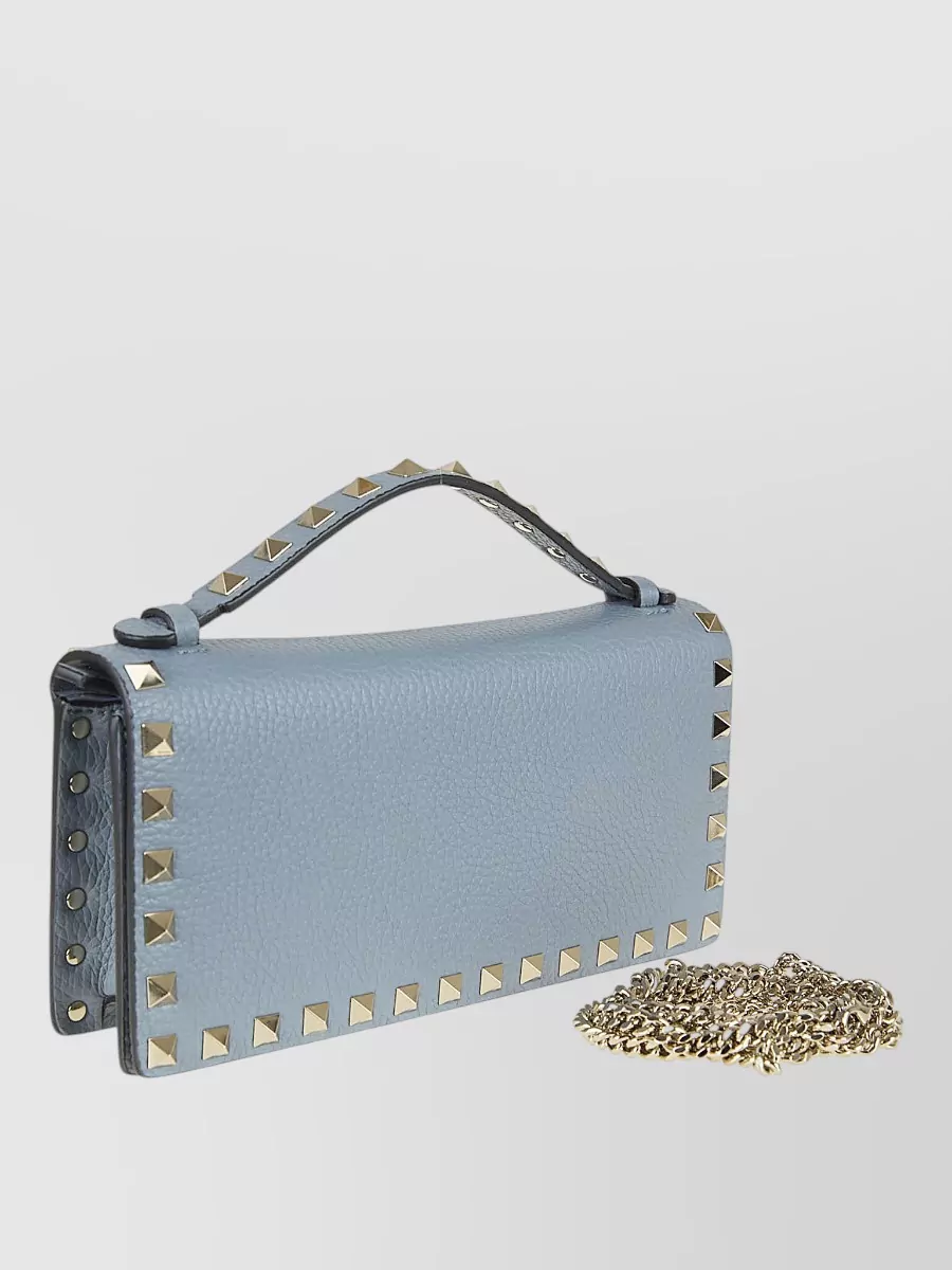 Valentino Garavani Leather Rockstud Chain Wallet