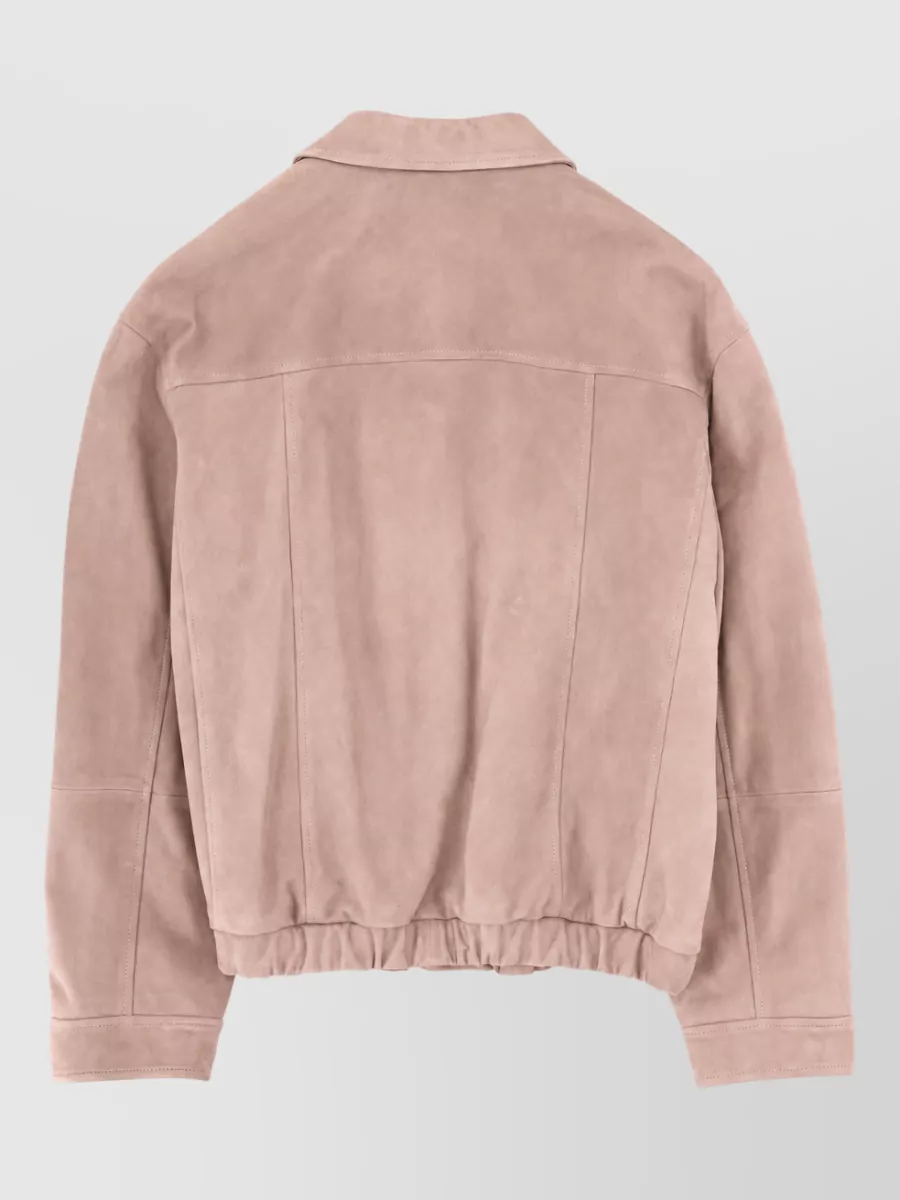 Brunello Cucinelli Leather Single Breasted Coat