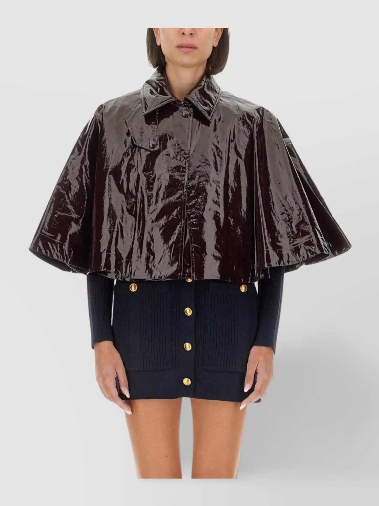 Chloé Short Sleeve Cape Jacket With Button Detail