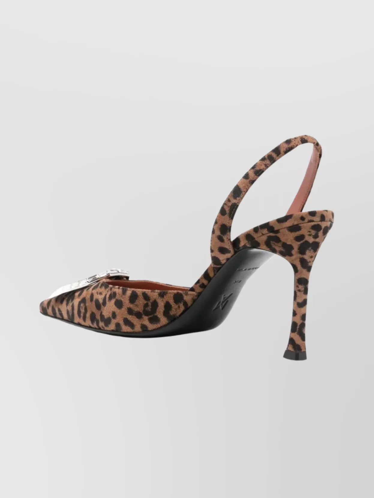 Amina Muaddi Slingback Sandals With Animal Print Detail In Brown