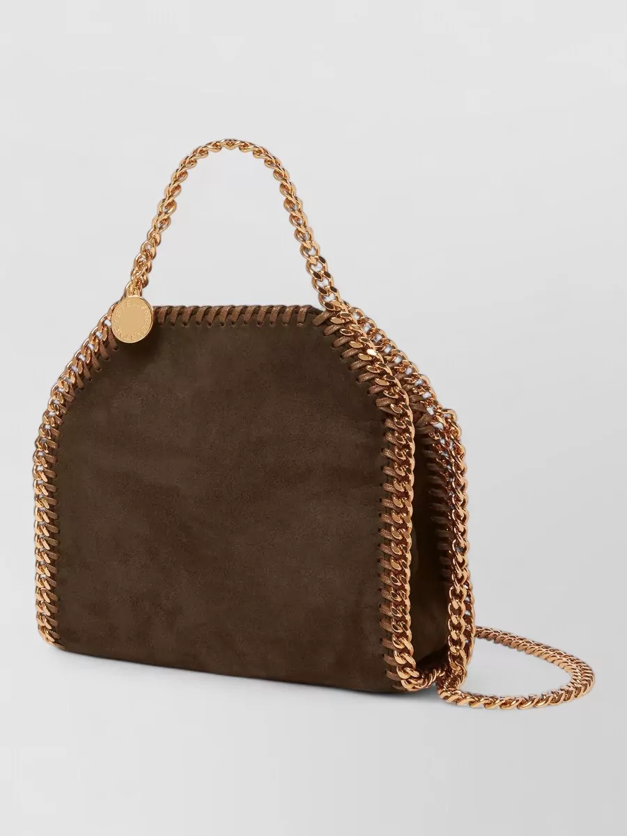 Stella Mccartney Falabella Tiny Tote Suede Chain Top Handle