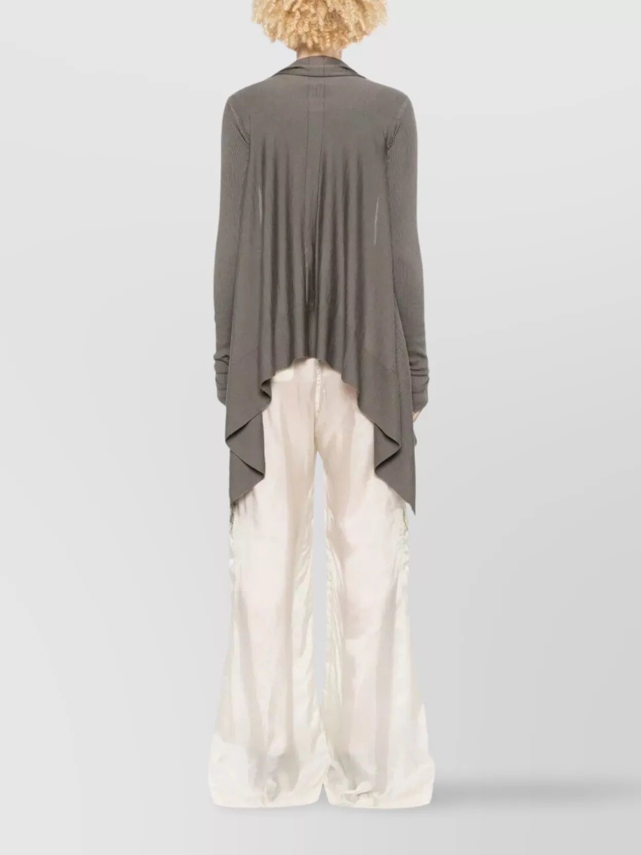 Rick Owens Draped Wool Sweater With Asymmetric Hem