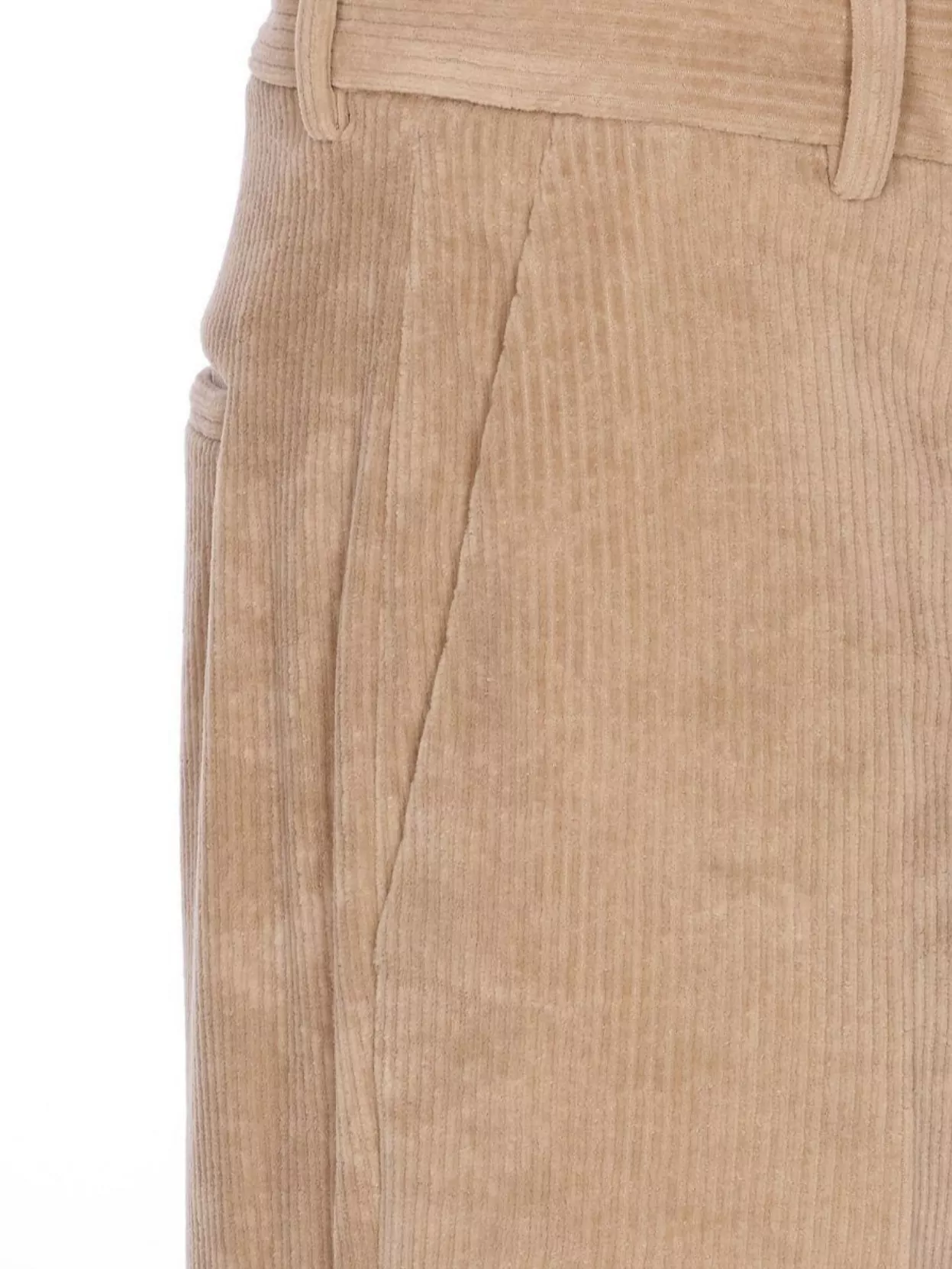 Circolo 1901 Corduroy Velvet Trousers Belt Loops In Brown