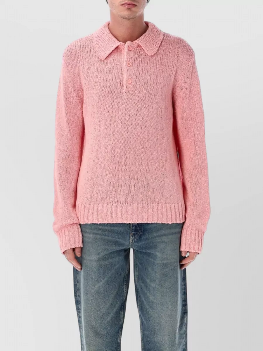 Sunflower cotton linen polo sweater