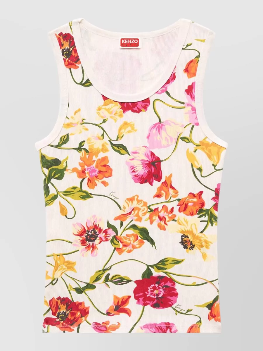 Kenzo ribbed floral-print tank top
