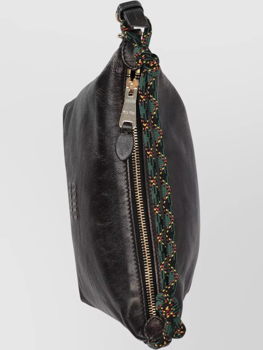 Miu Miu Nappa Purse With Detachable Strap And Handle In Black