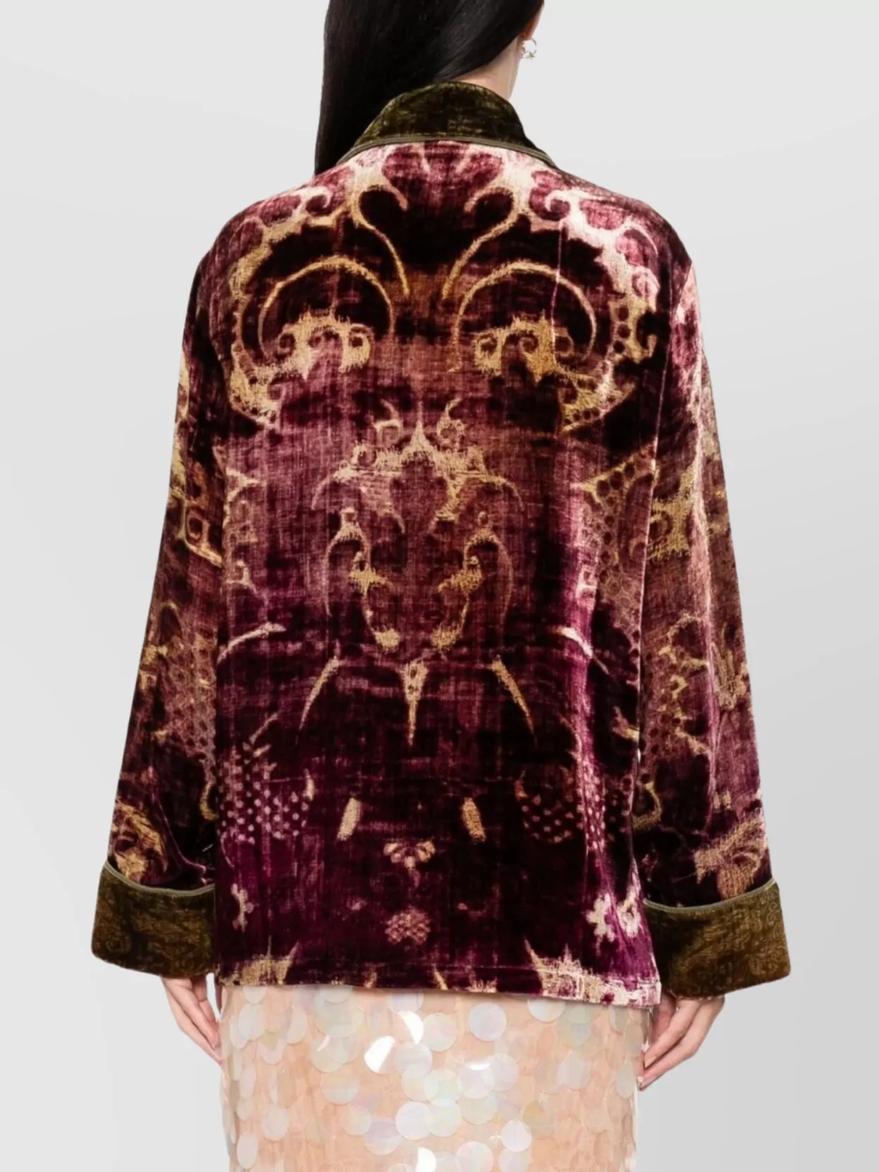 Pierre Louise Mascia Double-Breasted Velvet Jacket Patterned Design