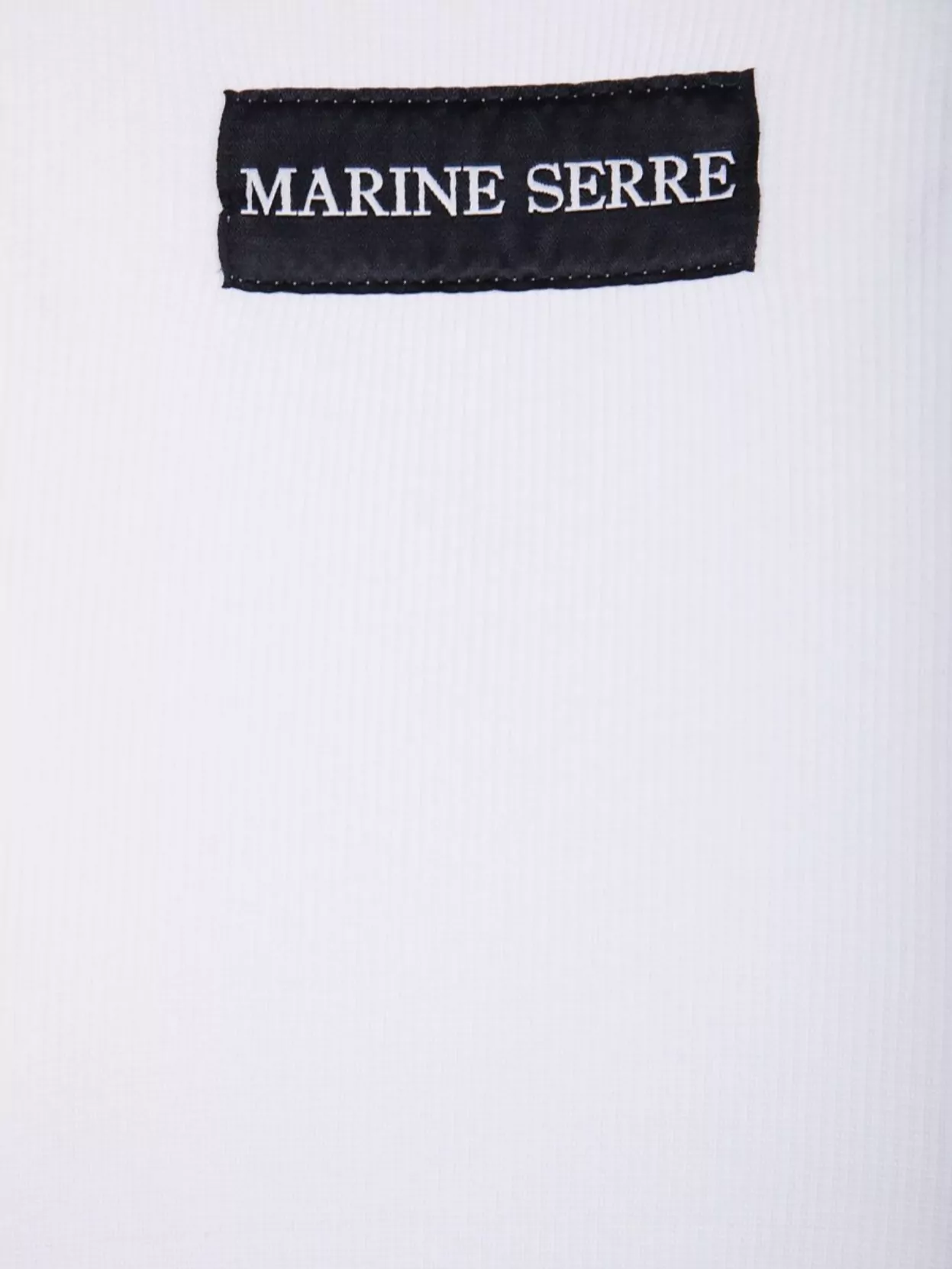 Marine Serre Ribbed Jersey Mini Dress With Long Sleeves In White