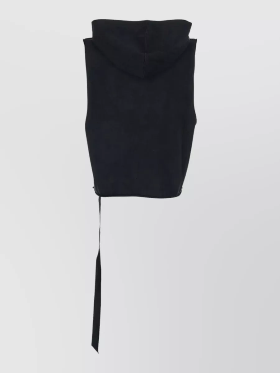 Rick Owens Drkshdw Cotton Sleeveless Hooded Sweatshirt