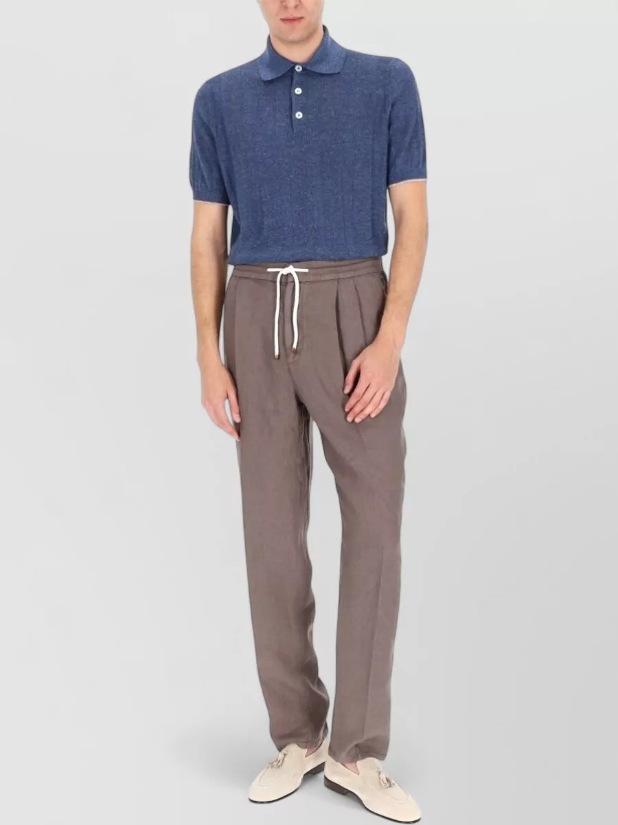 Brunello Cucinelli Linen Knit Polo Shirt