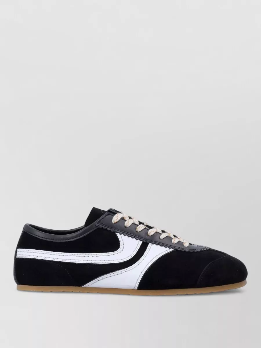 Dries Van Noten Sneakers Contrast Stitching Low Top Rubber Sole