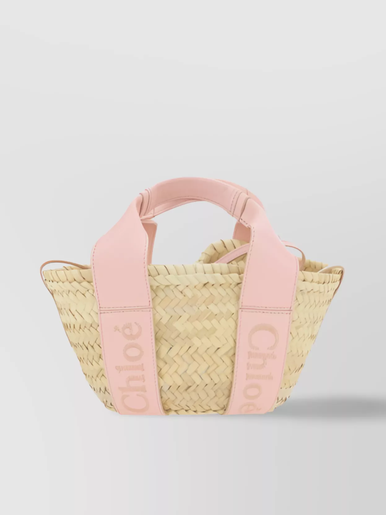 Chloé Woven Texture Tote Bag In Pink