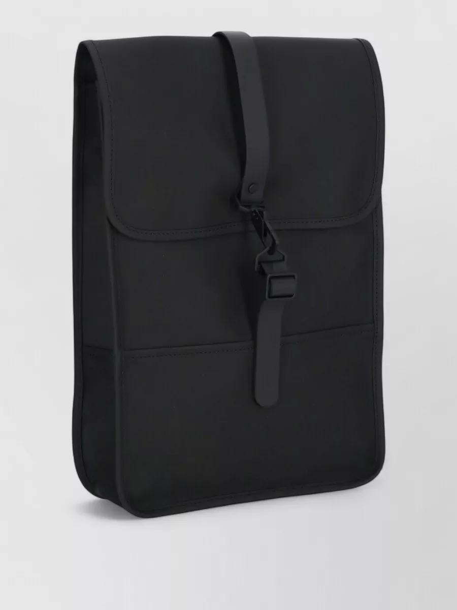 Rains Rectangular Unisex Backpack Flap Handle Straps