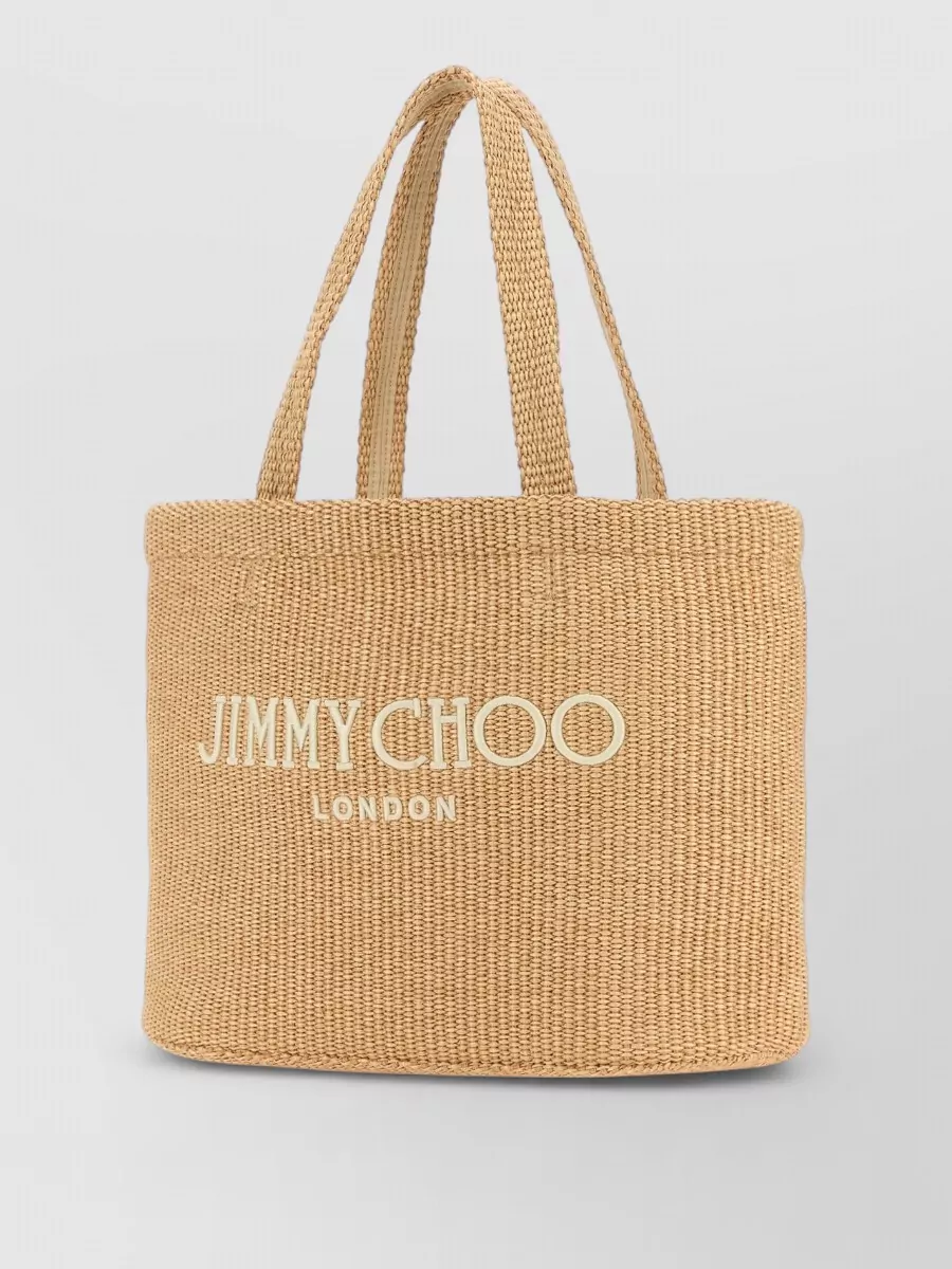 Jimmy Choo Na Na Raffia Tote Bag