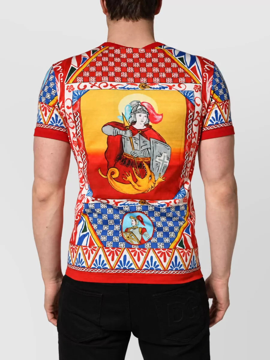 Dolce&Gabbana Carretto Print Crew Neck T-Shirt