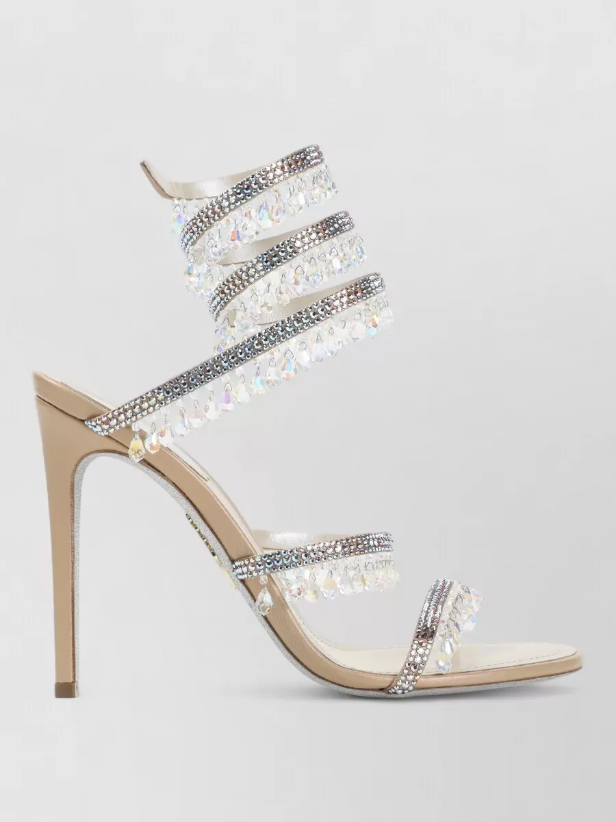 Rene Caovilla crystal-embellished satin high-heel sandals
