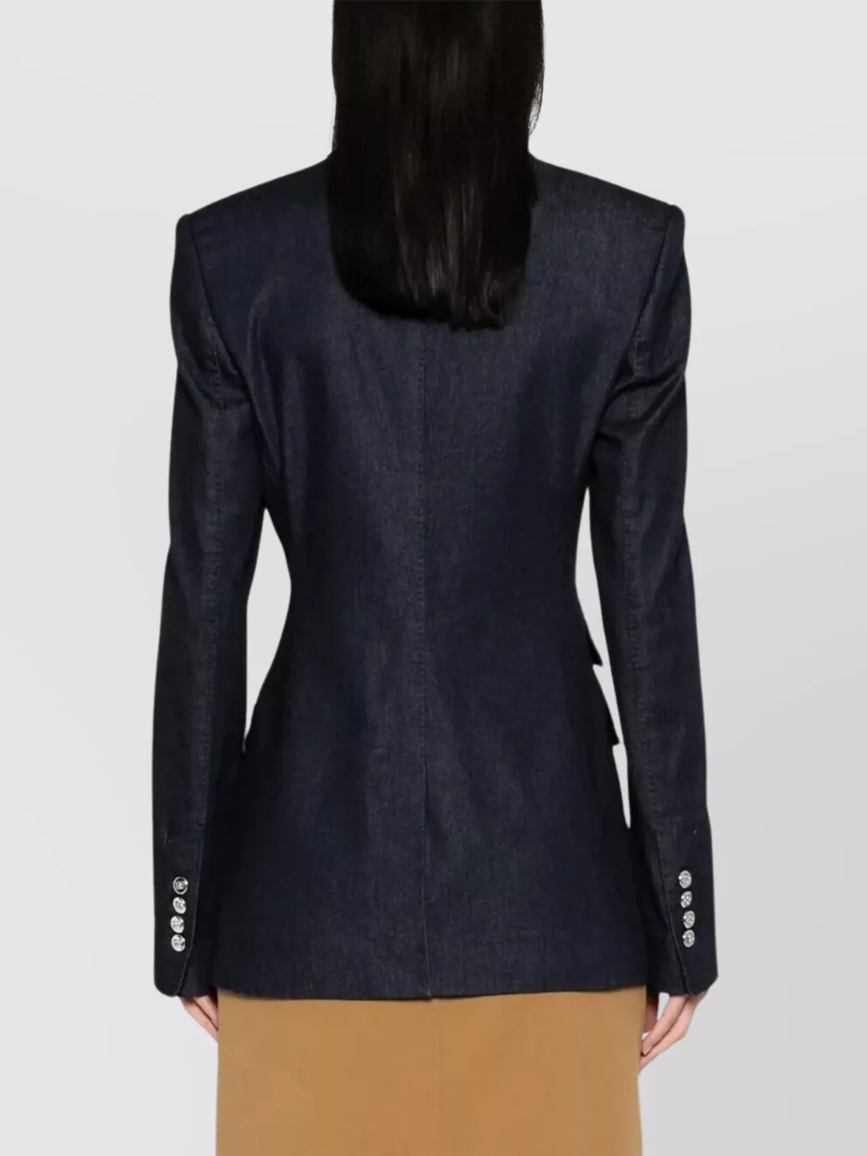 Dolce & Gabbana Single-breasted Denim And Silk Turlington Jacket In Blue